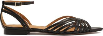 Kazar Zwarte leren sandalen met een fijne bovenkant. Dit product valt klein uit. - Dames - Sandalen - Zwart - 41 EU - Leer - Schoenen