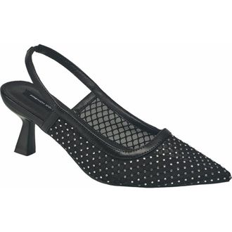 French Connection Elea Mesh And Stone Slingback in Black at Nordstrom, Size 8