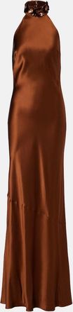 Rebecca Vallance Phoenix embellished silk satin gown