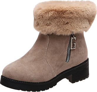 Generic outlet clearance uk warehouse clearance Womens Ankle Boots Winter Waterproof Lace Up Ankle Boots Premium Low Heel Mid Boots Casual Non Slip Ankle Boot