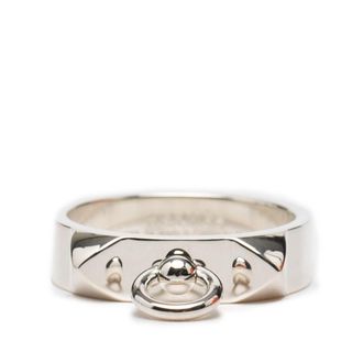 Herm&egrave;s Silver Pink Gold Silver 925 Band Ring (Pre-Owned)