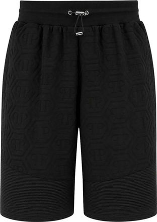 Philipp Plein Korte Broeken, Heren, Zwart, M, Joggingbroek Monogram