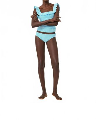 Lilly Pulitzer Betie Bikini Bottom In Capri Blue Seersucker Stripe