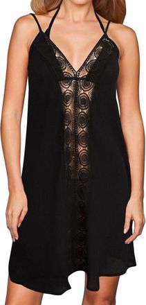 Raviya Crochet Front Dress In Black