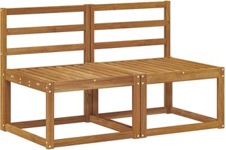 vidaXL 2 Pieza Sof&aacute; Intermedio De Exterior Madera De Acacia S&oacute;lida Vidaxl