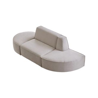 Tikamoon Banqueta modulable de tela beis, 2 plazas