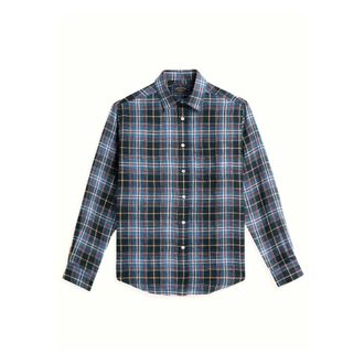 Portuguese Flannel Casual Shirts, male, Multicolor, Size: XL Camicia madras in puro lino