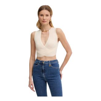 Elisabetta Franchi Donna, Top, Beige, M, new