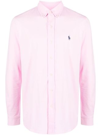 Polo Ralph Lauren embroidered-logo long-sleeve shirt - Pink