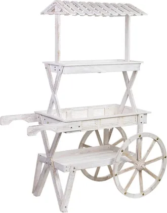 Wanderlust Deco Carro expositor-estantería de madera 143x60x170h cm