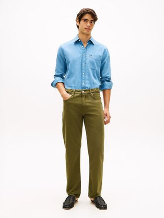 Tommy Hilfiger Mens Garment-Dyed Regular Straight Jean - Dark Artichoke - 32W x 32L