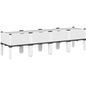 vidaXL Jardinera Con Patas Pp Blanco 160x40x42 Cm Vidaxl