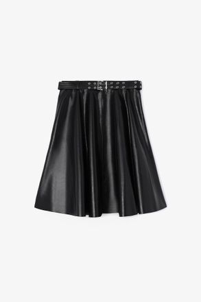 Ganni Black Recycled Leather Skirt - Size 2