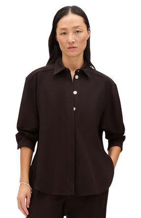 Another Tomorrow Fluid Jersey Blouse in Dark Chocolate at Nordstrom, Size X-Small