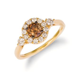Le Vian Ladies Chocolate Solitaire Rings set in 14K Honey Gold