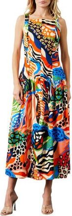Ciebon Chara Abstract Print Cotton Dress in Red Multi at Nordstrom Rack, Size X-Small
