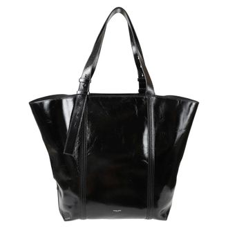 Golden Goose Tote Bags, female, Black, Size: ONE SIZE Glossy Leather Tote Bag