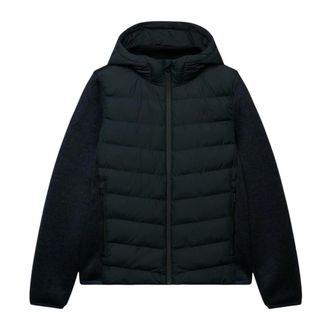 Superdry Hooded Storm Knit Hybrid Jkt - Heren - Jassen - Blauw - Maat: M Poliester