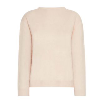 Max Mara Ronde hals gebreid van wol en kasjmier - Dames - Truien - Beige - Maat: M Wol