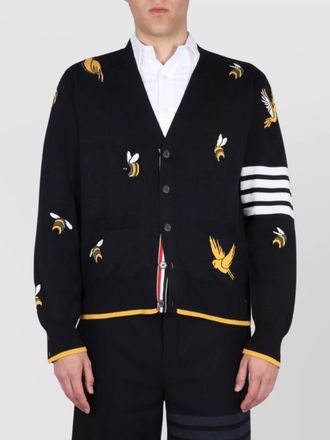 Thom Browne birds and bees inlays cardigan