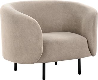 Beliani Sill&oacute;n Curvo Moderno Art Deco Patas Negras Tela Poli&eacute;ster Gris Pardo Loen