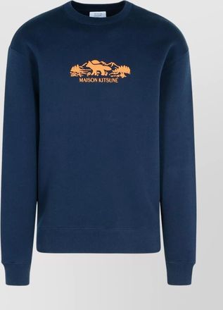 Maison Kitsun&eacute; cotton crew neck long sleeve sweatshirt