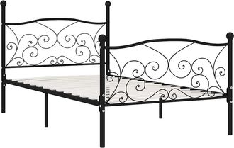 vidaXL Estructura Cama Con Somier Sin Colch&oacute;n Metal Negro 100x200 Cm Vidaxl