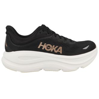 Hoka One One Hoka Bondi 9 Textile Synthetic Womens Running Trainers - Black Rose Gold - Size:UK 4.5