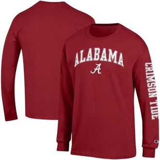 Champion Mens Champion Crimson Alabama Crimson Tide Arch Over Logo 2-Hit Long Sleeve T-Shirt at Nordstrom, Size X-Large