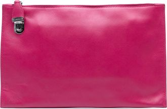 Prada Pre-owned Womens Leather Turnlock Clutch - Dusty Pink - One Size