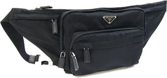 Prada Black Nylon Leather Sling Bag (Pre-Owned)