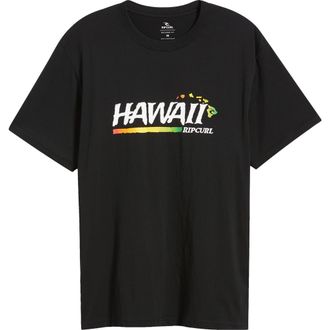Rip Curl Hawaii Gritty Cotton Graphic T-Shirt in Black at Nordstrom, Size Medium