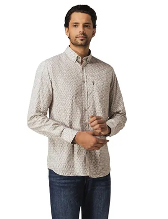 State of Art overhemd geprint button-down collar katoen