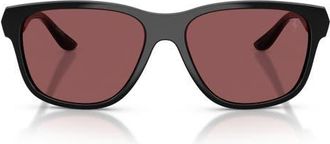 Ferrari 57mm Pillow Sunglasses in Black Shiny /Red Contrast Pro at Nordstrom