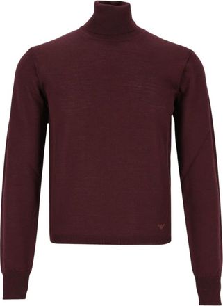 Emporio Armani Maglione Girocollo in Lana Vergine - - Knitwear - Uomo - Rosso - M