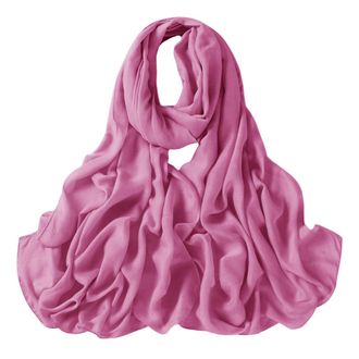 Lina & Lily Luxury Womens Bamboo Viscose Woven Scarf Shawl Wrap Solid Lightweight (Rose Pink)