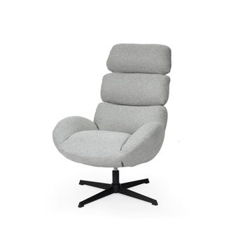 Koketto Home Butaca giratoria con reposabrazos en gris y patas de metal en negro