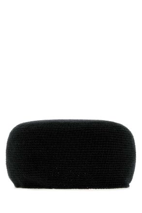 The Row Womens Black Cashmere Perleaf Hat Charcoalmelange Exterior: Cappelli