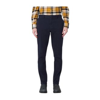 Brooksfield Slim-fit Chino Broek - Heren - Broeken - Blauw - Maat: L Katoen