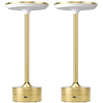 OEM Juego De 2 L&aacute;mparas De Mesa Led Recargables, A Pilas Y Con Regulador De Intensidad De 3 Colores, Ideales Para Restaurantes, Dormitorios Y Patios