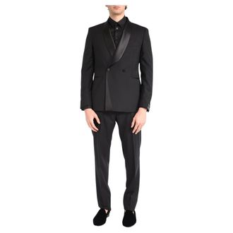Tagliatore Single Breasted Suits, male, Black, Size: 2XL Single-breasted Suit