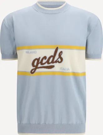 GCDS Logo script crewneck with short sleeves Male L