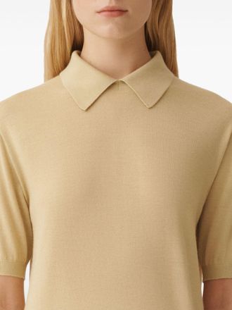 Fabiana Filippi Womens Fine-Knit Polo Top Beige Ss25 W
