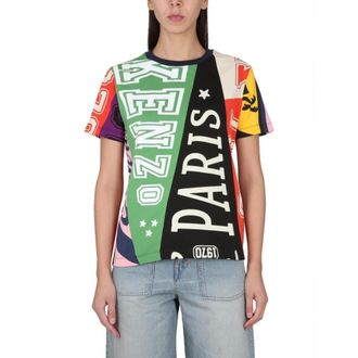 Kenzo T-Shirts, female, Multicolor, Size: M All-Over Print T-Shirt