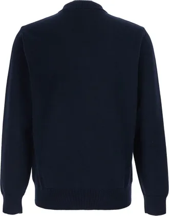 Emporio Armani Mens Sweater, Half-Zip Cotton, Blue Tops Top