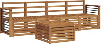 vidaXL Conjunto De Sof&aacute;s De Exterior 5 Uds. Natural Vidaxl