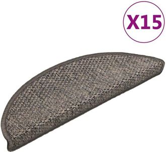 vidaXL Alfombrillas Autoadhesivas Sisal 15 Uds Marr&oacute;n Beige 56x17x3 Cm Vidaxl