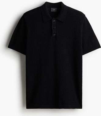 H&M Poloshirt in Slim Fit - Schwarz