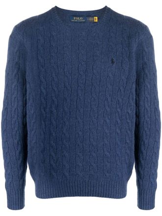 Polo Ralph Lauren cable-knit sweater - men - Wool/Cashmere - L - Blue