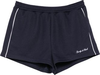 Sporty & Rich Logo-embroidered Piping-detail Shorts